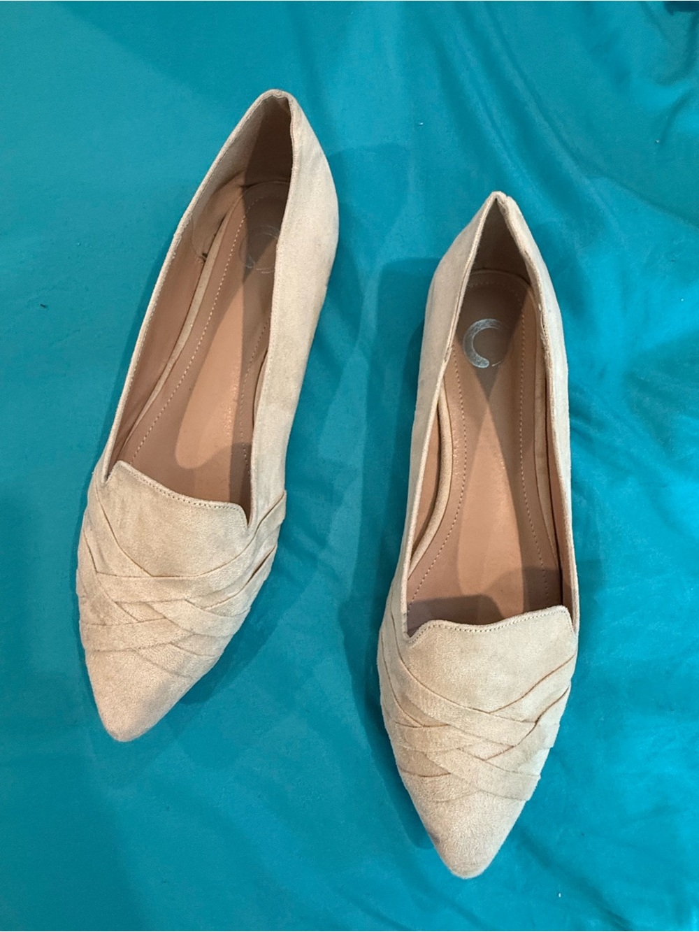 Amazon Women's Taupe Pointed Toe Slip-On Flats